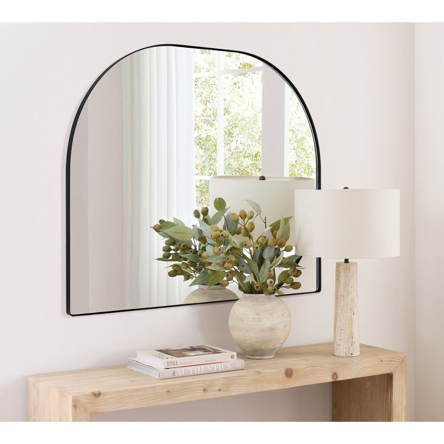 Miroir arqué grand format TEHOME Dezerae pour cheminée, 101,6 cm (L) x 81,3 cm (H)