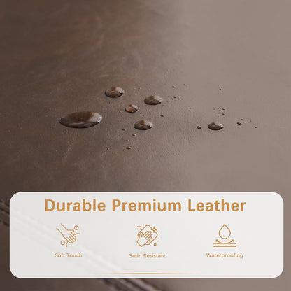 Pouf de rangement rectangulaire capitonné en similicuir (50,3 x 17,50 x 18 cm)