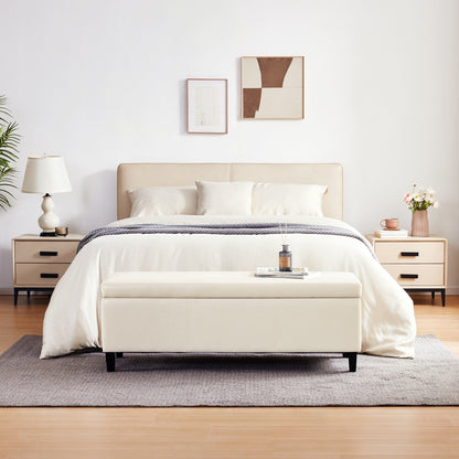 Pouf de rangement rectangulaire capitonné en similicuir (50,3 x 17,50 x 18 cm)