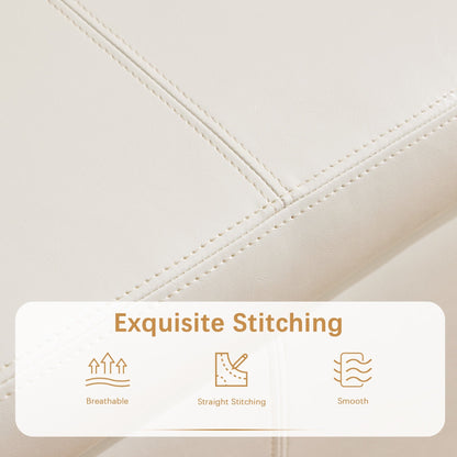 Pouf de rangement rectangulaire capitonné en similicuir (50,3 x 17,50 x 18 cm)