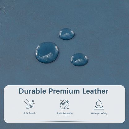 Pouf de rangement rectangulaire capitonné en similicuir (50,3 x 17,50 x 18 cm)