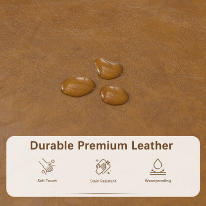 Pouf de rangement rectangulaire capitonné en similicuir (50,3 x 17,50 x 18 cm)