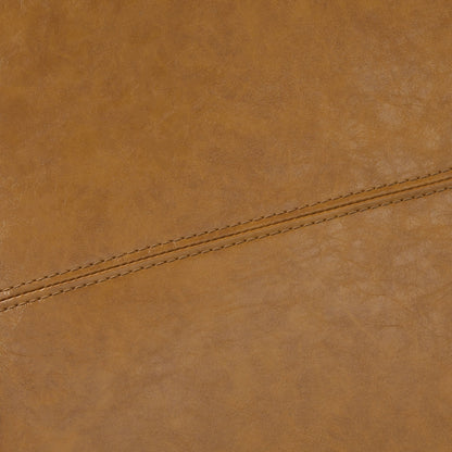 Pouf de rangement rectangulaire capitonné en similicuir (50,3 x 17,50 x 18 cm)