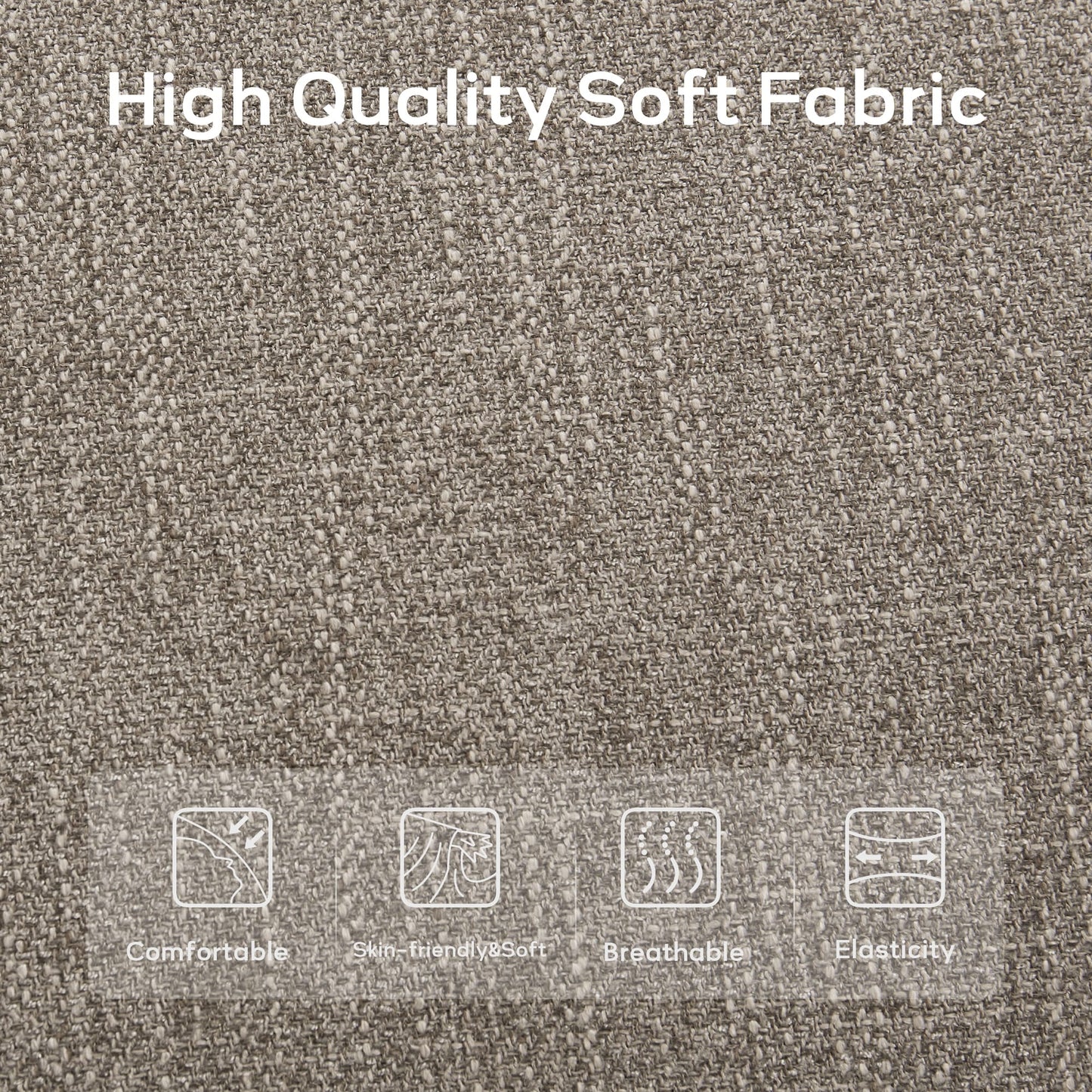 Banc d'entrée rembourré en tissu, banc de chambre à coucher pour pied de lit, beige, bois massif, 112 cm (44 pouces)