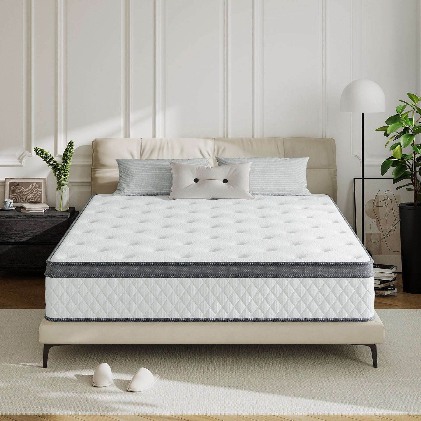 Matelas SweDrea 12 po en mousse à mémoire de forme hybride moyenne avec CertiPUR-US et Oeko-TEX, doté d'une absorption au charbon de bambou.