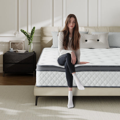 Matelas SweDrea 12 po en mousse à mémoire de forme hybride moyenne avec CertiPUR-US et Oeko-TEX, doté d'une absorption au charbon de bambou.