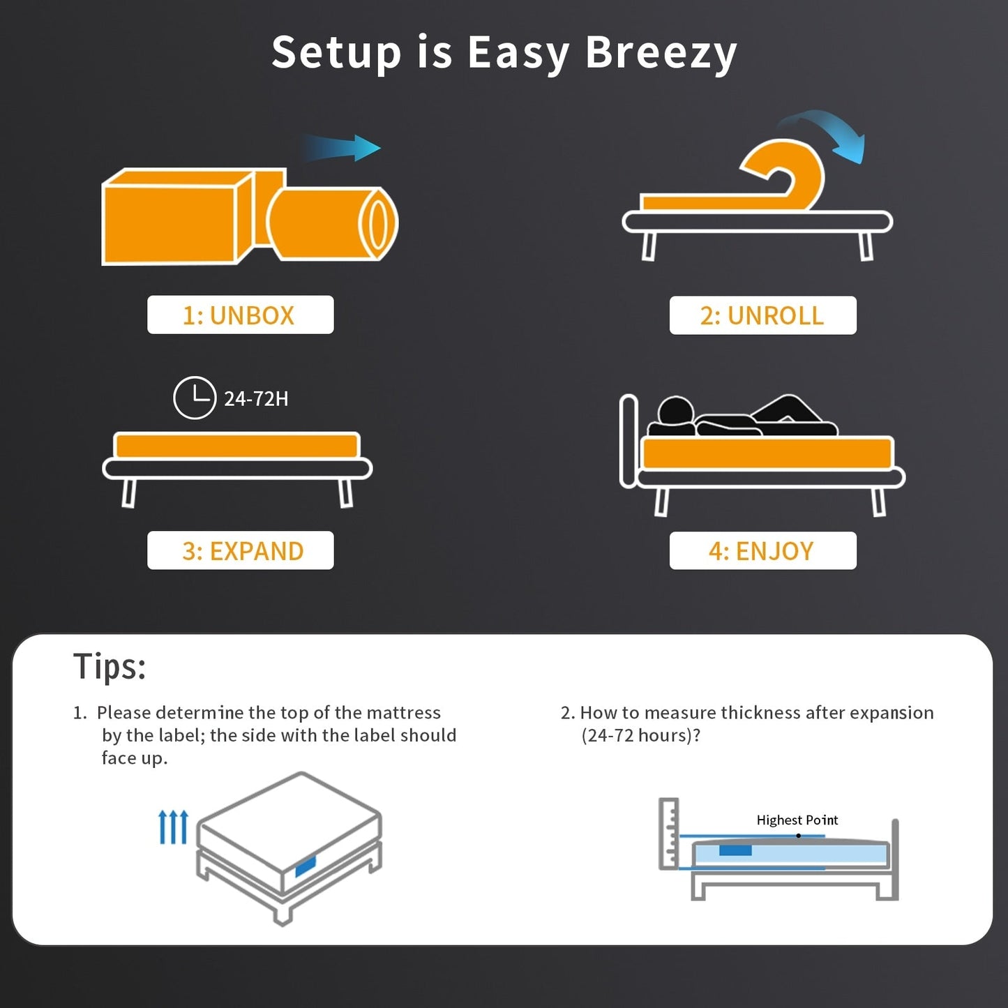 Matelas SweDrea Plush Hybrid en mousse à mémoire de forme 8/12 po. respirant et rafraîchissant, certifié CertiPUR-US, SGS et OEKO-TEX®.