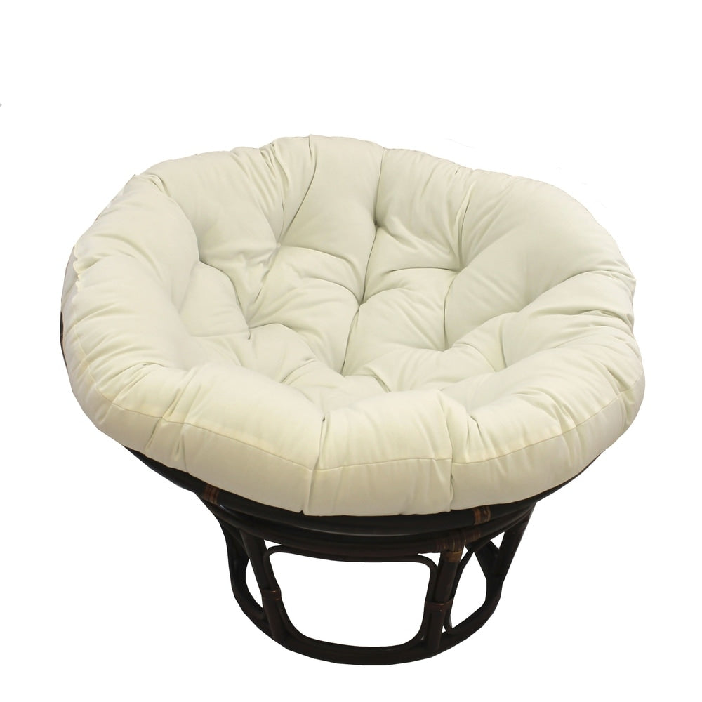 Fauteuil Papasan Bali en rotin de 107 cm avec coussin en sergé