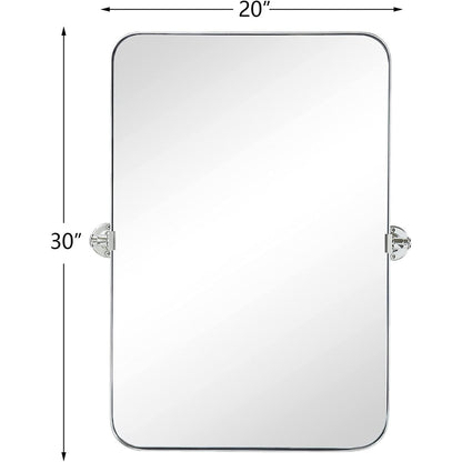 Miroir mural rectangulaire pivotant et inclinable en métal TEHOME Jonathan