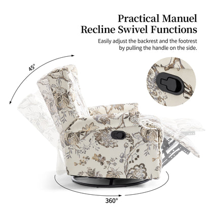 Ensemble de 2 fauteuils inclinables pivotants à bascule de 74 cm de large, à dossier inclinable manuel.