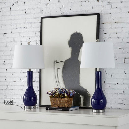 Ensemble de 2 lampes de table en céramique 28,5 avec port USB