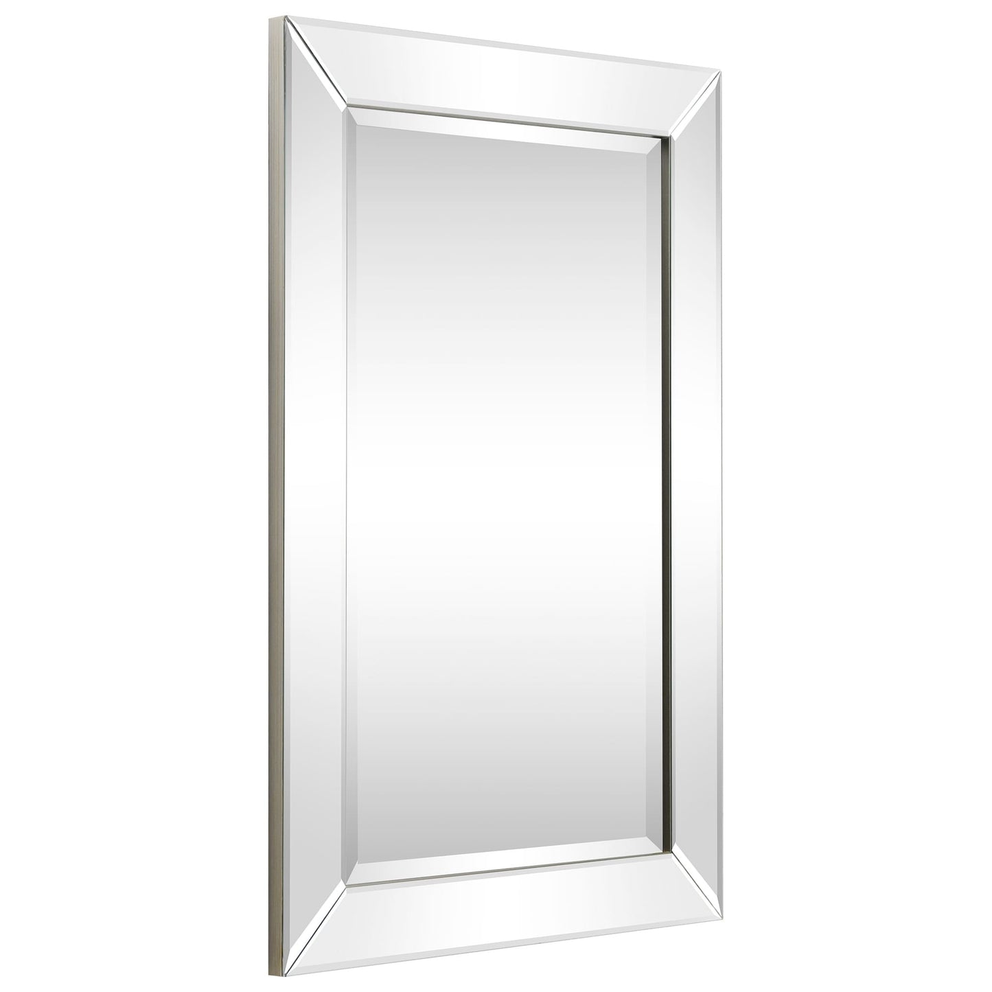 Miroir mural rectangulaire biseauté transparent HD pour salle de bain, coiffeuse, chambre, 3 tailles