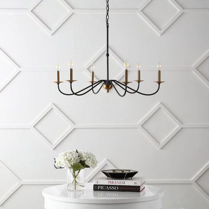 Lustre LED en fer à 6 lumières de 34,75 pouces, par JONATHAN Y