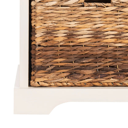 Banc-panier de rangement tressé SAFAVIEH Euphemia marron - 33,5 x 16,1 x 19,9 cm (34 po L x 16 po P x 20 po H)