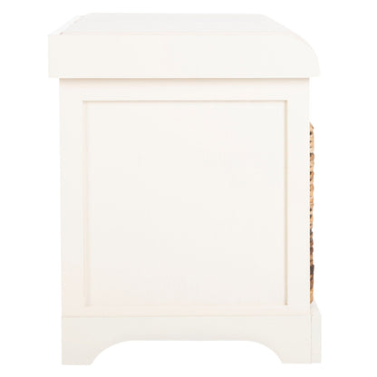 Banc-panier de rangement tressé SAFAVIEH Euphemia marron - 33,5 x 16,1 x 19,9 cm (34 po L x 16 po P x 20 po H)