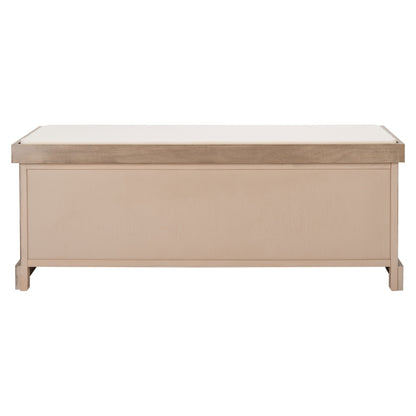 Banc de rangement SAFAVIEH Fiorello à 3 tiroirs avec coussin - 120 cm (L) x 38 cm (l) x 48 cm (H)