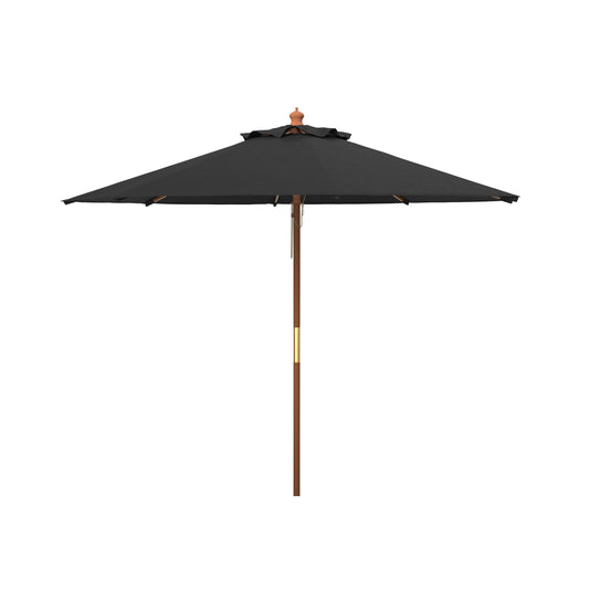 Parasol de marché extérieur SAFAVIEH Glauca de 3,35 m (11 pieds) à poulie en bois
