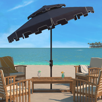 Parasol de marché double toit SAFAVIEH Outdoor Livia de 2,74 m (9 pi), base non incluse