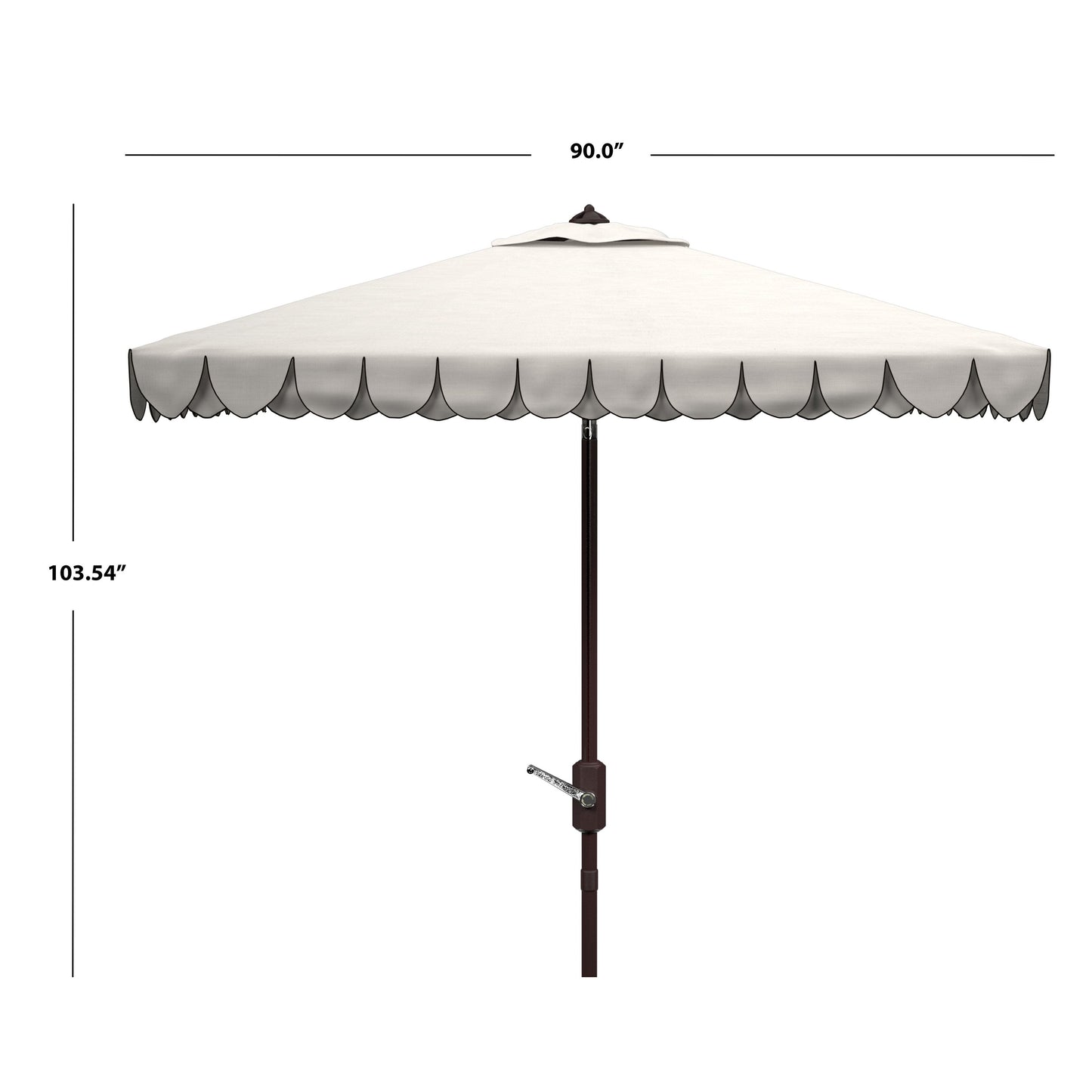 Parasol carré SAFAVIEH Outdoor Naima Valance de 2,3 m