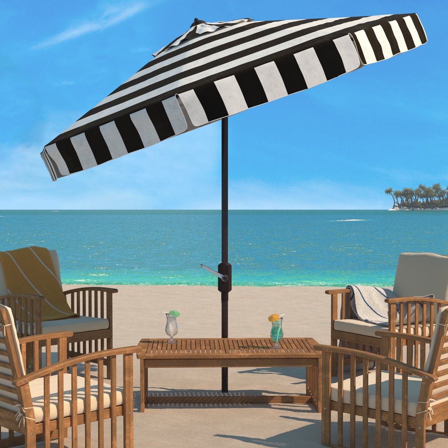 Parasol rond SAFAVIEH Outdoor Sidese Fashion Line de 3,35 m