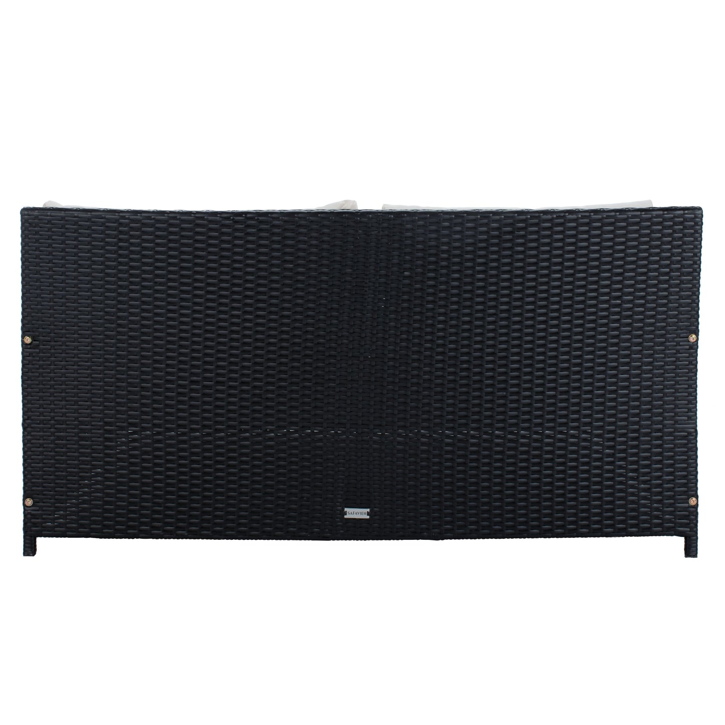 Lit de jour d'extérieur SAFAVIEH Taniyah en osier avec oreiller et coussins - 53 cm (L) x 28 cm (P) x 62 cm (H)