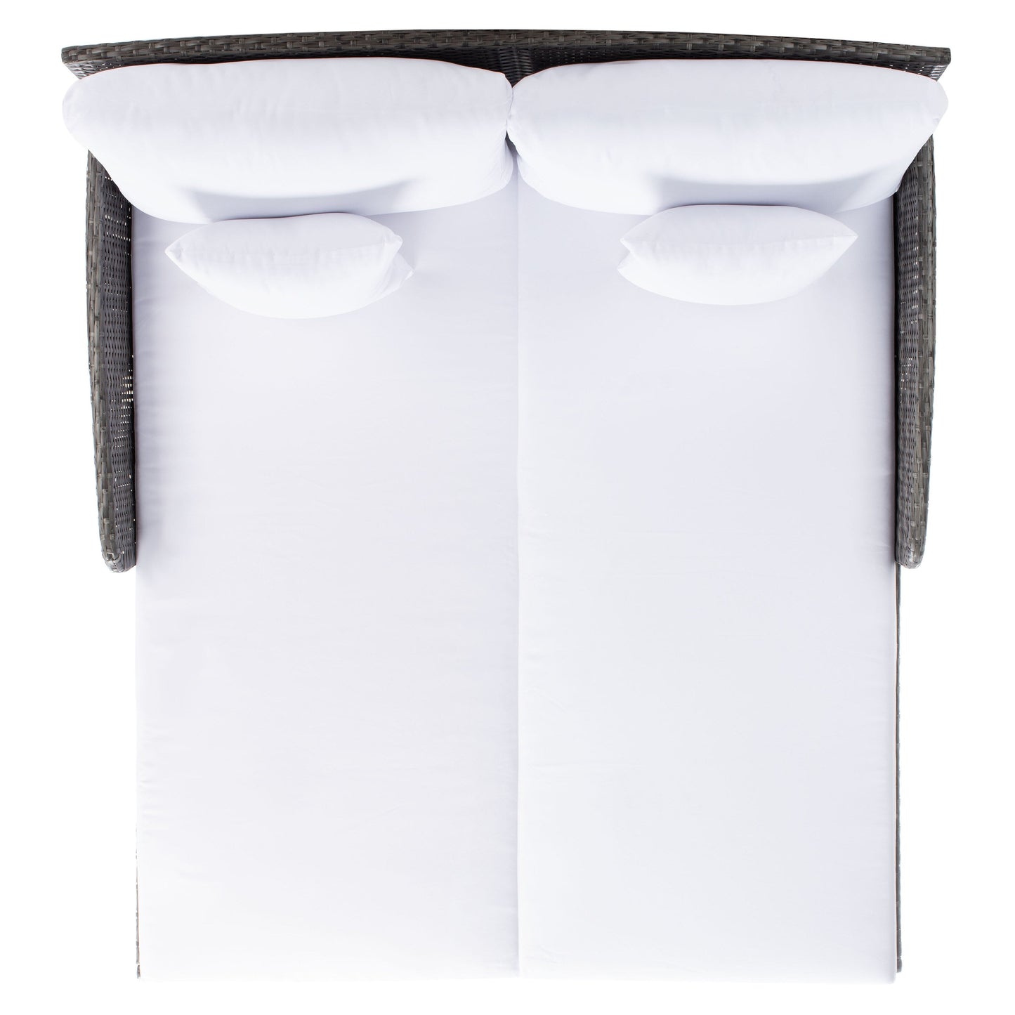 Lit de jour d'extérieur SAFAVIEH Taniyah en osier avec oreiller et coussins - 53 cm (L) x 28 cm (P) x 62 cm (H)