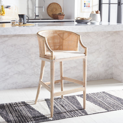 Tabouret de bar SAFAVIEH Virona en rotin 76 cm (22,3 po L x 20,5 po P x 39 po H)