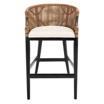 Tabouret de bar SAFAVIEH Virona en rotin 76 cm (22,3 po L x 20,5 po P x 39 po H)