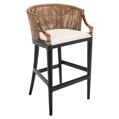 Tabouret de bar SAFAVIEH Virona en rotin 76 cm (22,3 po L x 20,5 po P x 39 po H)