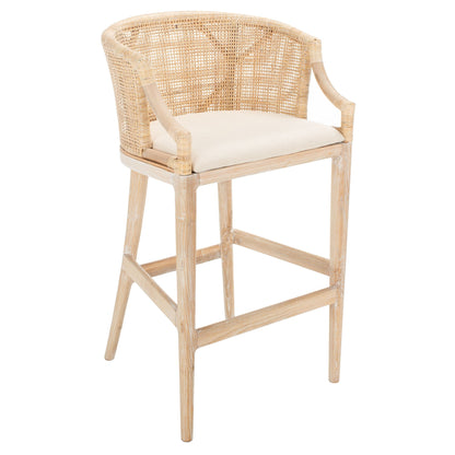 Tabouret de bar SAFAVIEH Virona en rotin 76 cm (22,3 po L x 20,5 po P x 39 po H)