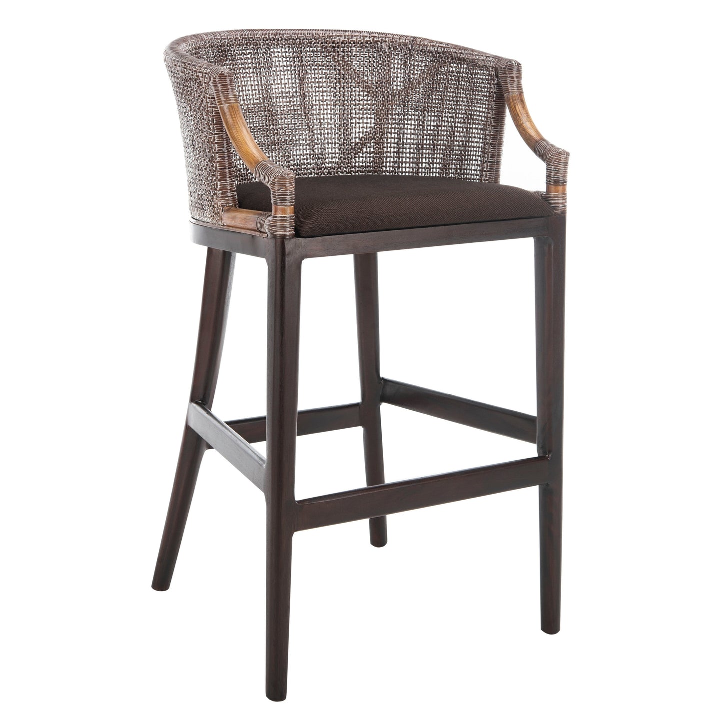 Tabouret de bar SAFAVIEH Virona en rotin 76 cm (22,3 po L x 20,5 po P x 39 po H)