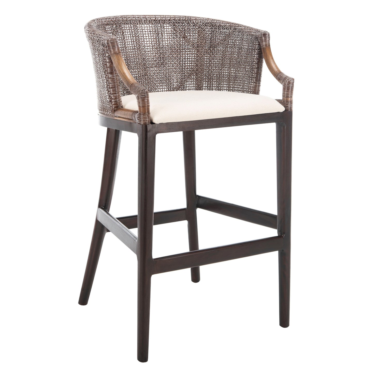 Tabouret de bar SAFAVIEH Virona en rotin 76 cm (22,3 po L x 20,5 po P x 39 po H)