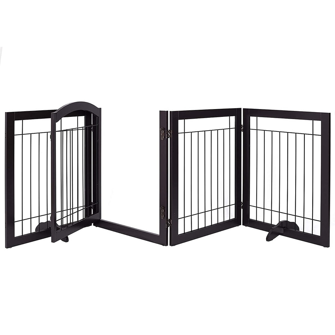 Barrière pour chien SPIRICH extra large de 244 cm et haute de 76 cm avec porte de passage, barrière autoportante en fil de fer, clôture de sécurité pour chiots