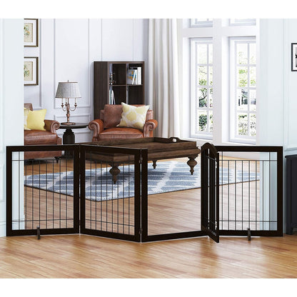 Barrière pour chien SPIRICH extra large de 244 cm et haute de 76 cm avec porte de passage, barrière autoportante en fil de fer, clôture de sécurité pour chiots
