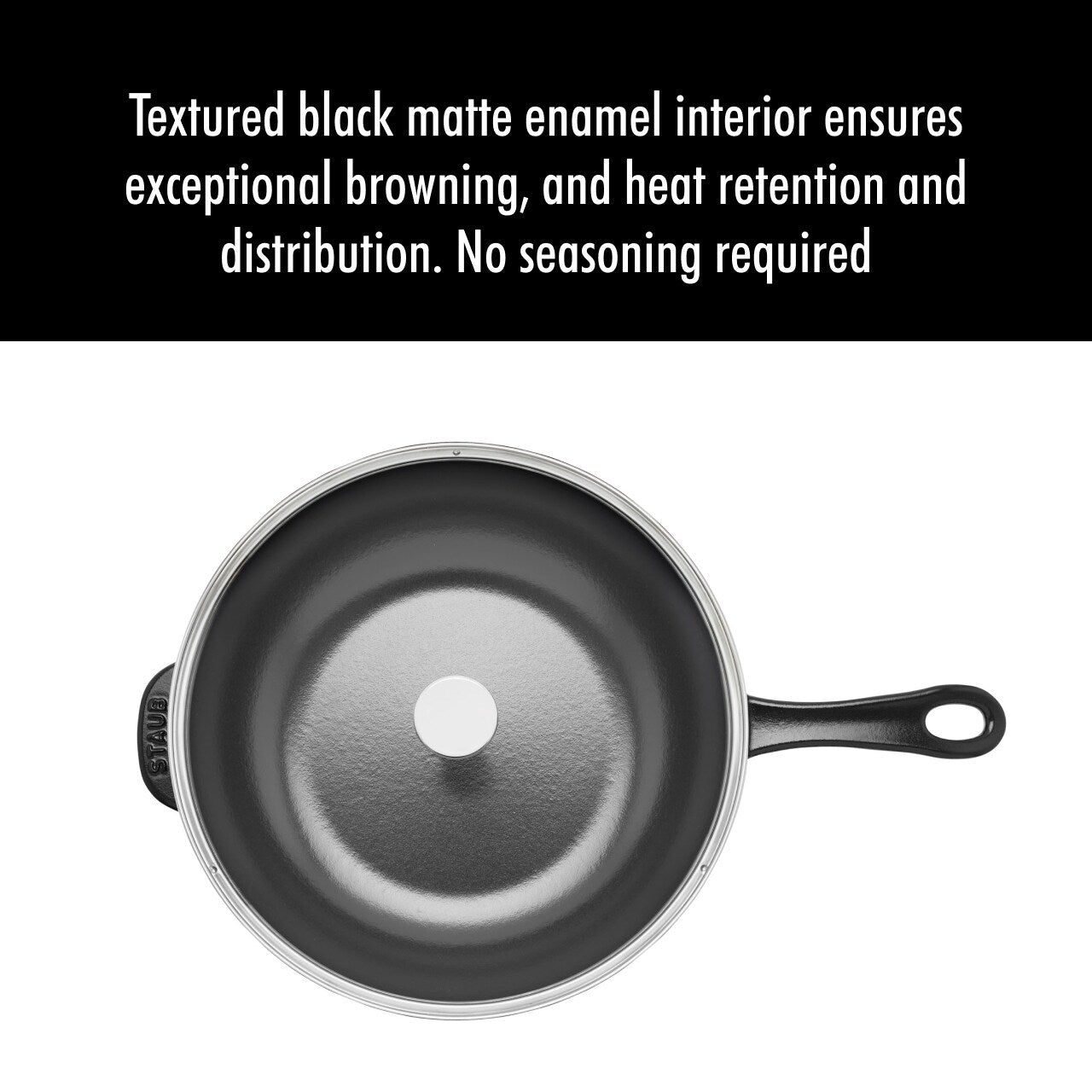 Poêle quotidienne en fonte STAUB de 2,9 litres avec couvercle en verre