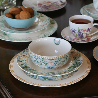 Service de table en porcelaine fine Morris Garden de STP Goods, 24 pièces, pour 6 personnes