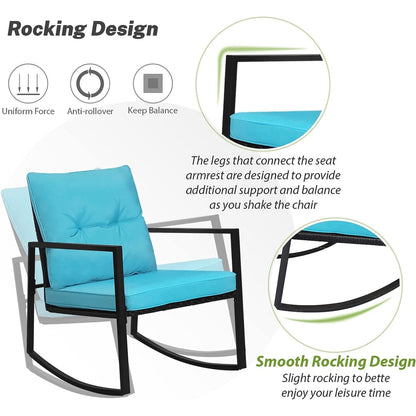 Ensemble bistro à bascule 3 pièces en métal noir SUNCROWN pour terrasse extérieure