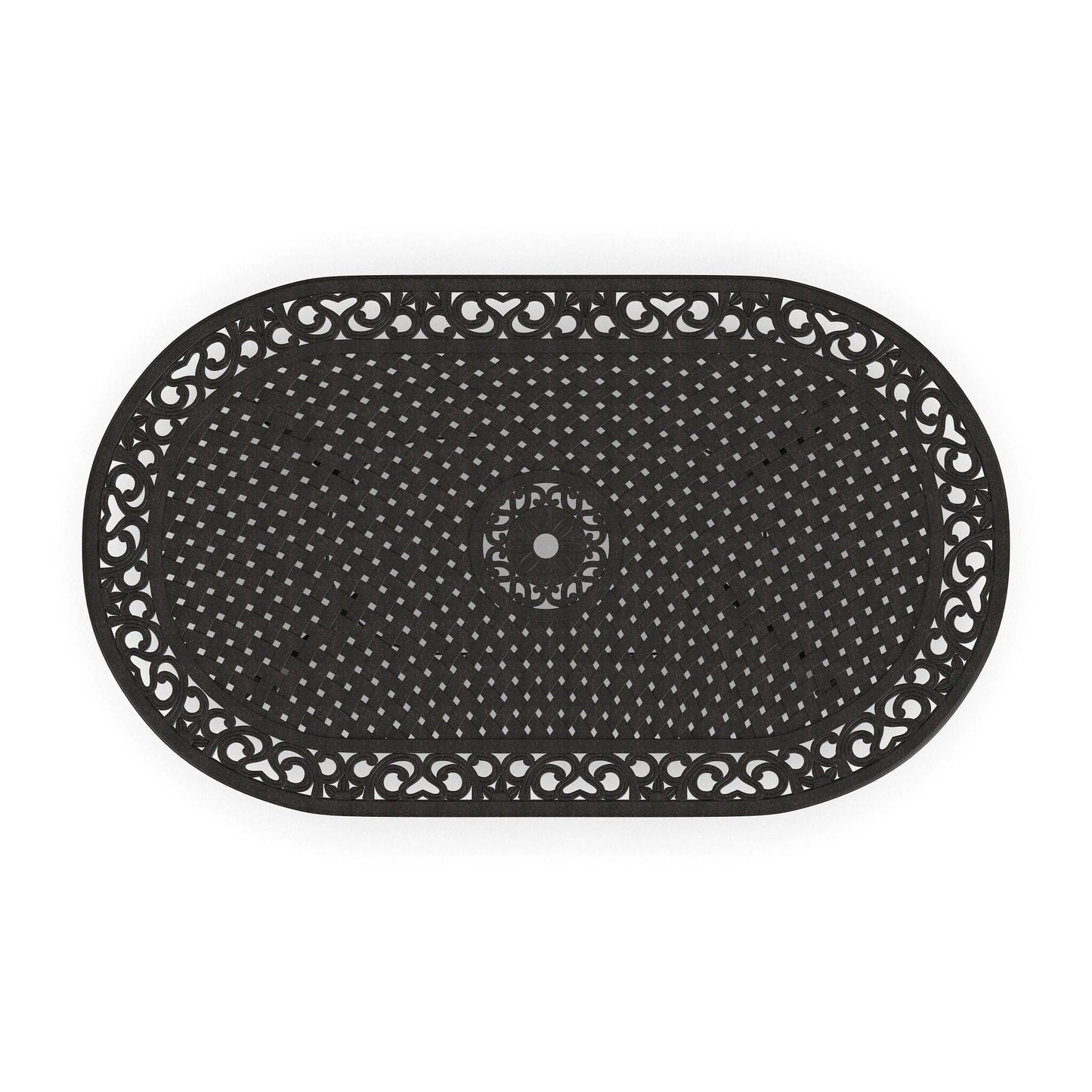 Ensemble de salle à manger d'extérieur 7 pièces Sanibel en aluminium bronze avec table ovale de 72 pouces et six fauteuils par Homestyles