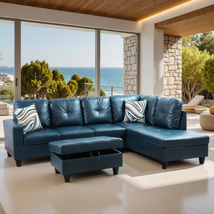 Ensemble de canapés 3 pièces en similicuir PU pour salon