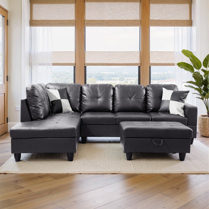 Ensemble de canapés 3 pièces en similicuir PU pour salon