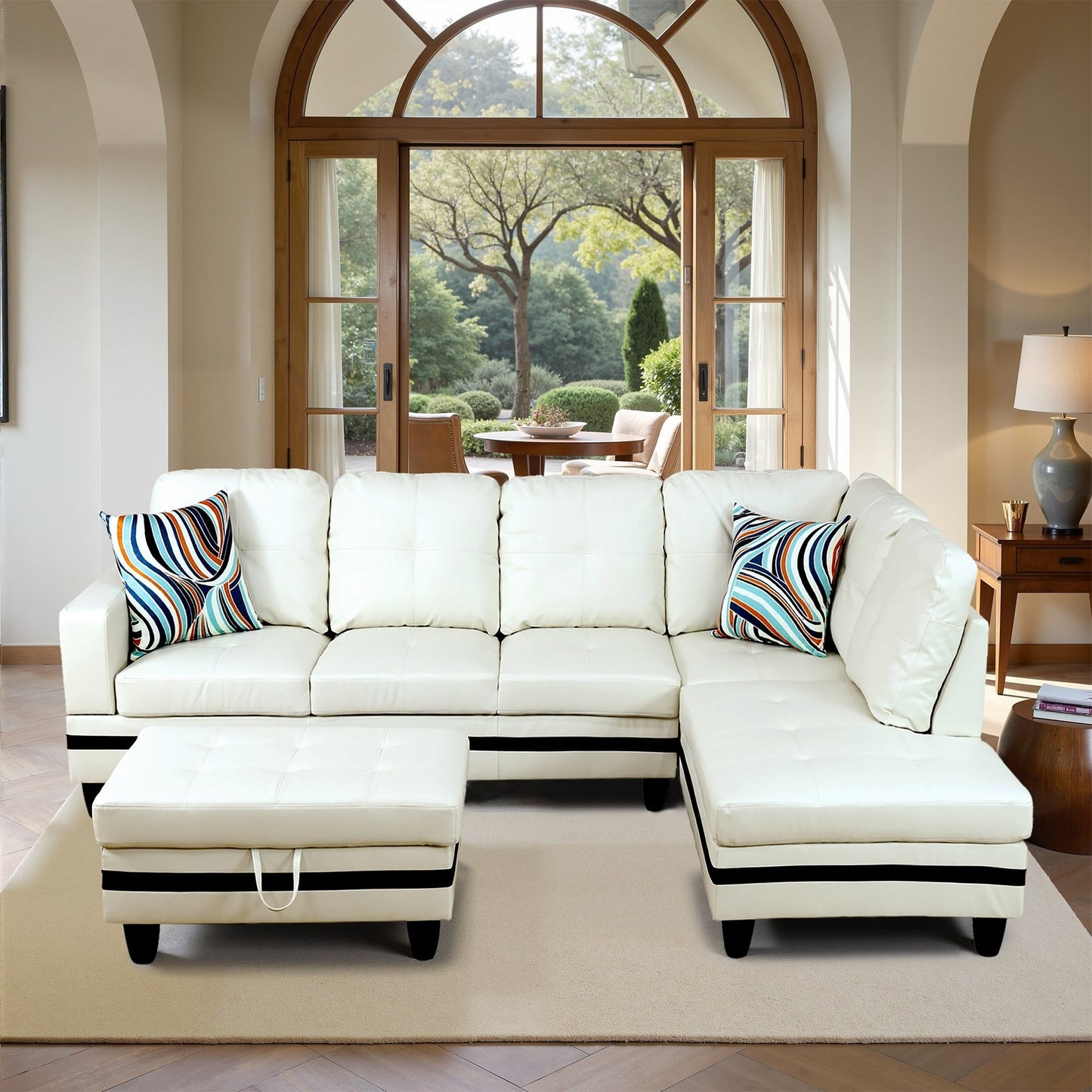 Ensemble de canapés 3 pièces en similicuir PU pour salon