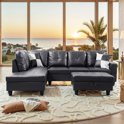 Ensemble de canapés 3 pièces en similicuir PU pour salon