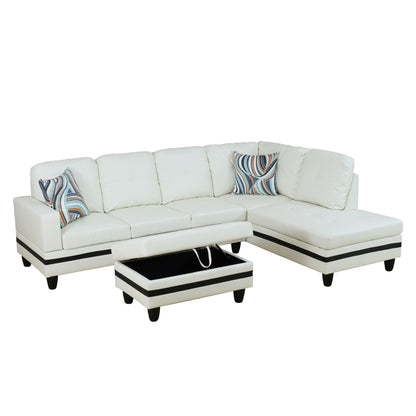 Ensemble de canapés 3 pièces en similicuir PU pour salon