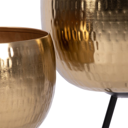 Ensemble de 2 jardinières robustes en fer forgé Sagebrook Home sur supports modernes - Transformez votre espace de vie en une oasis