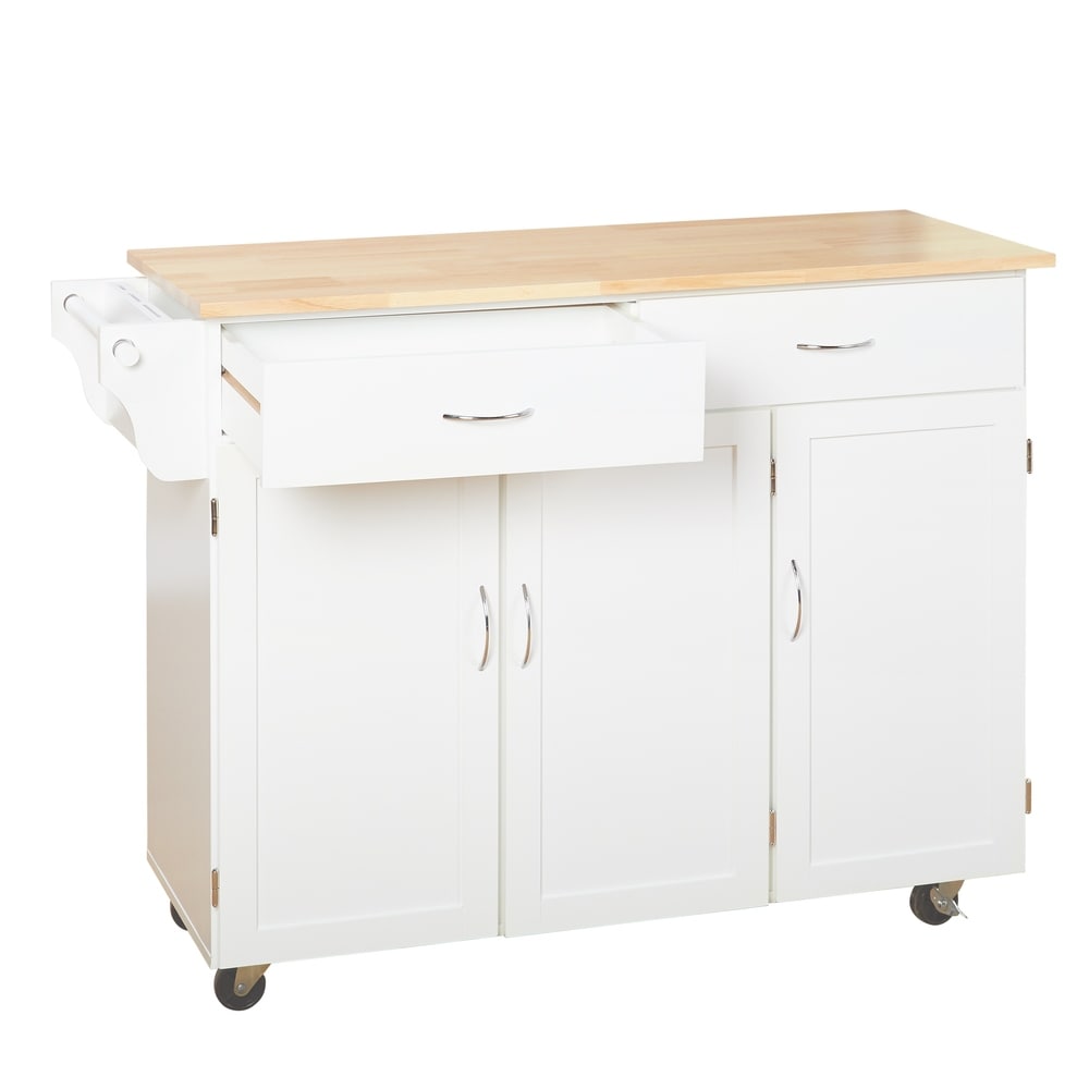 Chariot de cuisine Simple Living Addie avec plateau en bois