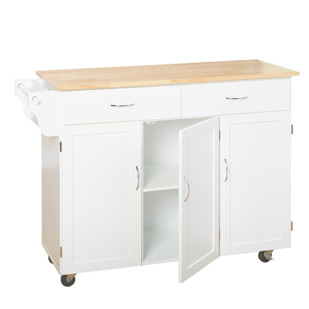 Chariot de cuisine Simple Living Addie avec plateau en bois