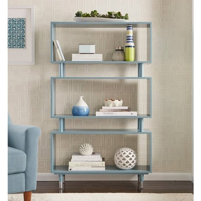 Bibliothèque à 3 niveaux Simple Living Margo, style moderne du milieu du siècle - 151 cm (H) x 91 cm (L) x 30 cm (P)