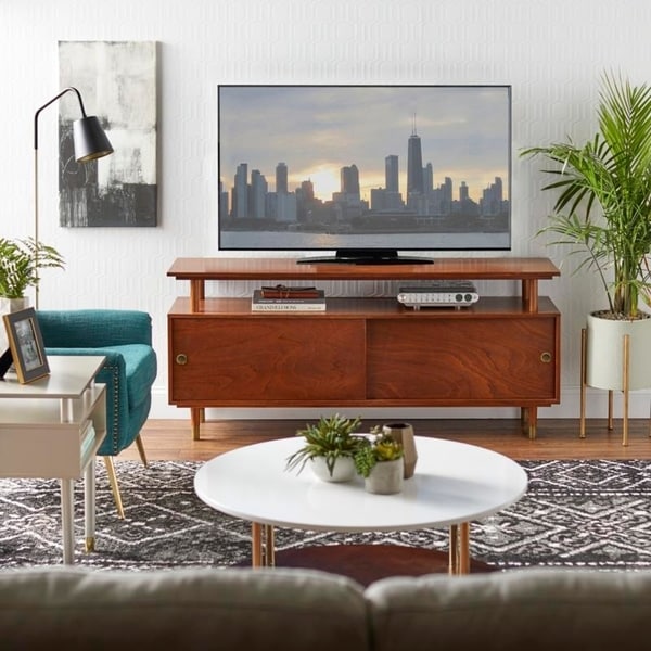 Meuble TV en bois Margo de style moderne du milieu du siècle de Simple Living