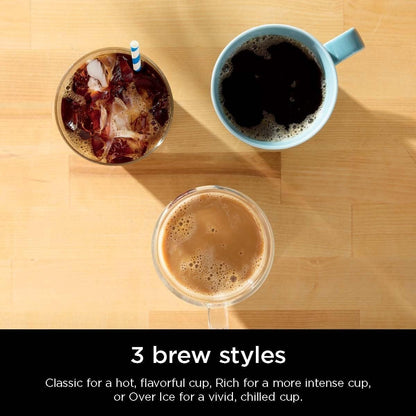 Cafetière à dosettes individuelles, compatible avec les capsules K-Cup, réservoir de 1,6 L, tailles de préparation de 177 à 710 ml, option café glacé