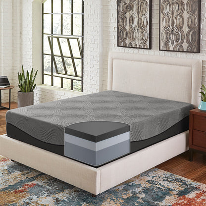 Matelas en mousse à mémoire de forme Slumber Solutions Active de 14 pouces couleur charbon de bois